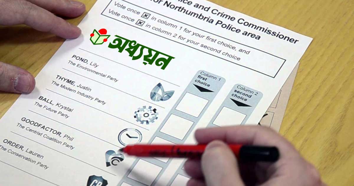 পােস্টাল ব্যালটে ভােটদান পদ্ধতি